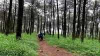 Suasana wisata trekking di Gunung Puthuk Siwur Mojokerto. Foto (Khoirotul Lathifiyah)