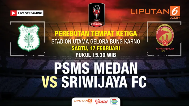 Live Streaming PSMS Medan Vs Sriwijaya FC