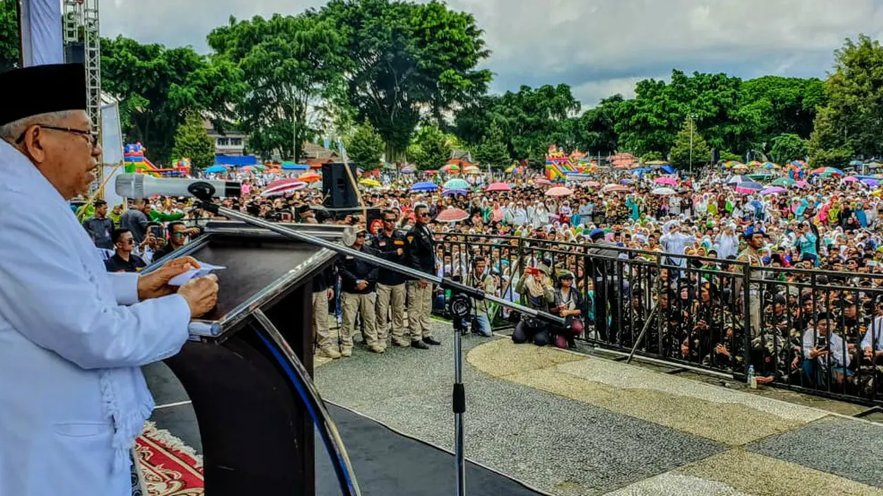 Cawapres nomor urut 01 Ma'ruf Amin di Wonosobo, Jawa Tengah. (Liputan6.com/ Ma'ruf Amin)