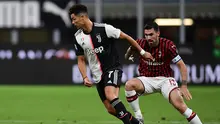 Cristiano Ronaldo pada laga kontra AC Milan (MIGUEL MEDINA/AFP)