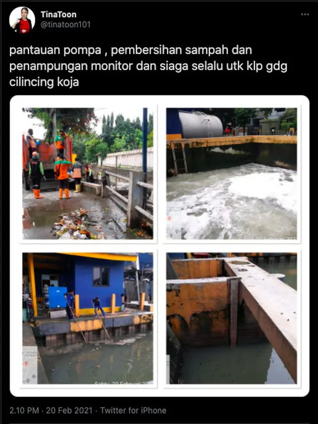 Meski Tidak Ikut Tergenang, Tina Toon Tetap Siaga Banjir