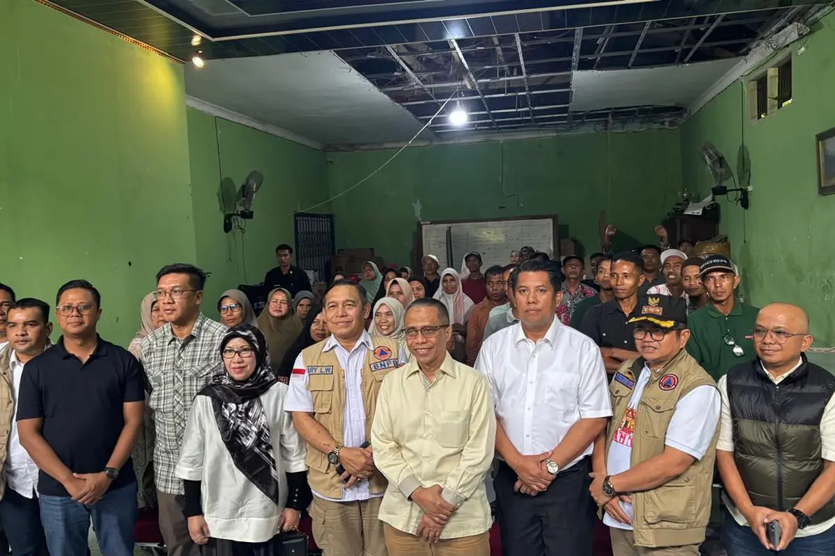 Tim BNPB bersama PT PNM mengunjungi hunian sementara di Kecamatan Palembayan dan Kecamatan Tanjung Raya.