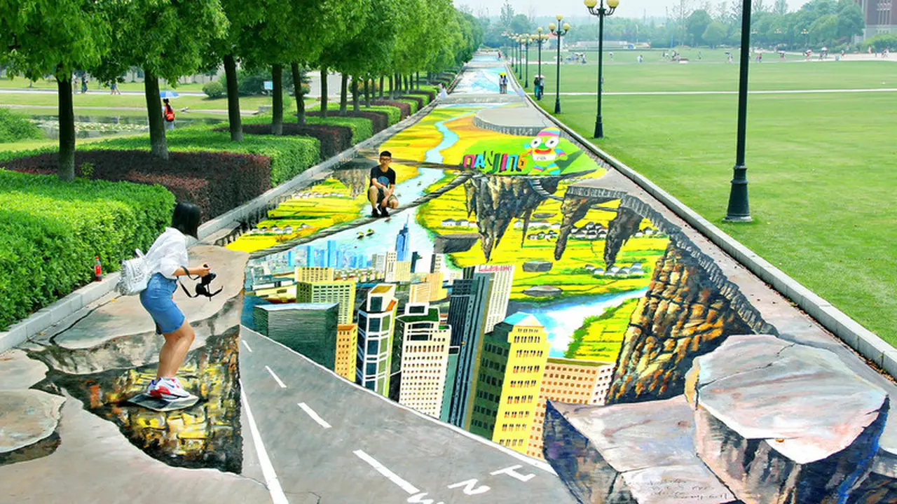  Jalan Dengan Lukisan 3D Terpanjang di Dunia
