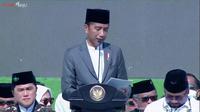 Presiden Joko Widodo atau Jokowi saat menghadiri puncak acara 1 Abad NU di Sidoarjo, Jawa Timur, Selasa (7/2/2023). ( Foto: Tangkapan layar Youtube Sekretariat Presiden/ Lizsa Egeham)