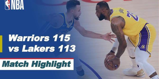 VIDEO: Highlights Laga Seru NBA, Golden State Warriors Taklukkan LA Lakers 115-113