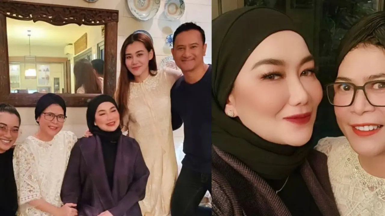 Potret Reza Artamevia rayakan lebaran bersama keluarga mendiang Adjie Massaid (Sumber: Instagram/@rezaartameviaofficial)