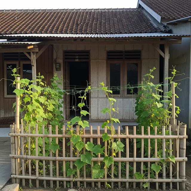 9 Inspirasi Pagar Bambu untuk Tanaman Timun Rambat di Desa, Estetik dan Fungsional