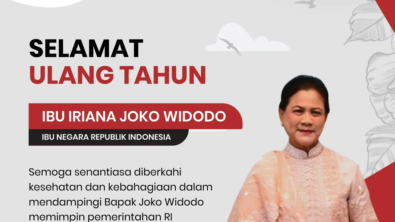 Ucapan Selamat Ultah untuk Iriana Jokowi oleh Kementerian Pendayagunaan Aparatur Negara dan Reformasi Birokrasi. (Twitter/ kempanrb)