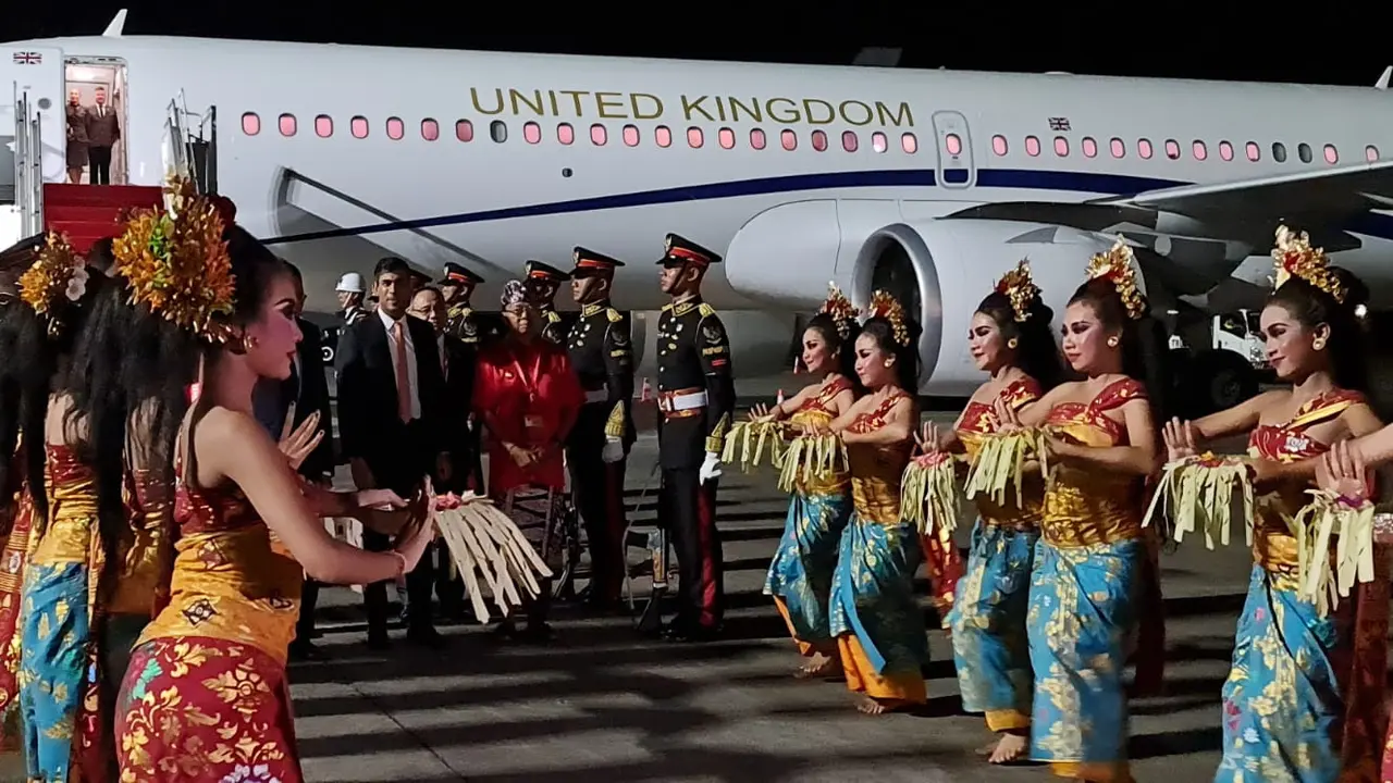 PM Inggris Rishi Sunak tiba di Bali untuk G20 Summit. Dok: Kedubes Inggris