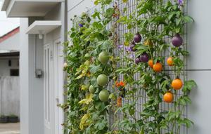 Kebun Buah Gantung di Tembok Model Trelis Dinding untuk Tanaman Merambat/ AI