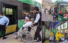 FOTO: Intip Kenyamanan Bus Shalawat Gratis Khusus Jemaah Haji Lansia dan Disabilitas Pengguna Kursi Roda di Makkah