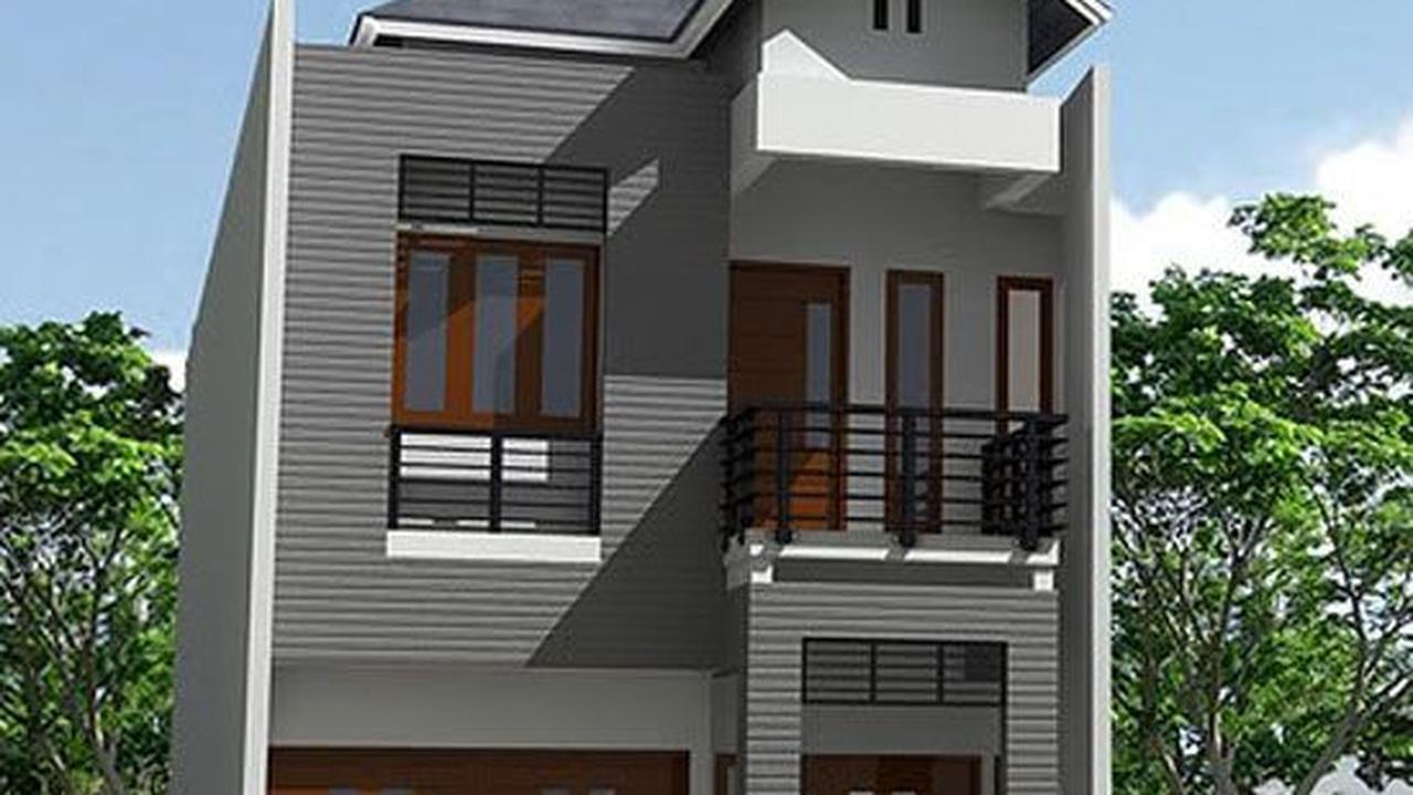 Rumah 2 Lantai Sederhana Nuansa Abu-Abu