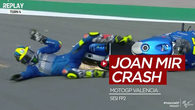 VIDEO: Insiden Joan Mir, Calon Juara Dunia MotoGP 2020 Crash di FP2 Valencia