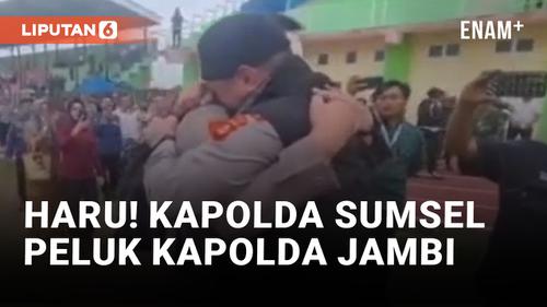 VIDEO: Kapolda Jambi Dipeluk Kapolda Sumsel Pasca Evakuasi Insiden Helikopter