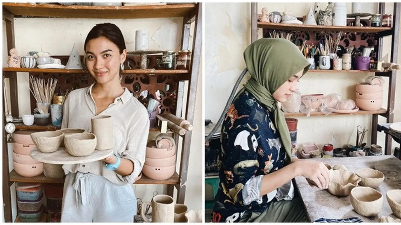 6 Potret Angela Gilsha dan Cut Syifa saat Buat Tembikar, Curi Perhatian
