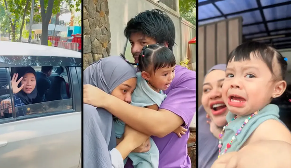 Baby Ameena nangis kejer saat ditinggal Sus yang merawatnya. Tidak hanya baby Ameena yang menangis, tapi juga Aurel Hermansyah. Momen tersebut membuat netizen ikut sedih. [Youtube/attahalilintar/Instagram/attahalilintar]