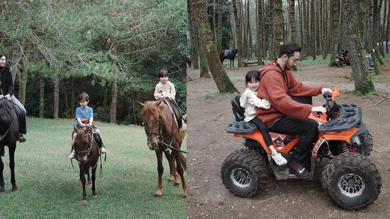Syahnaz Sadiqah dan Jeje Govinda Kompak Bersama anak-anak Camping dan Menikmati Berkuda