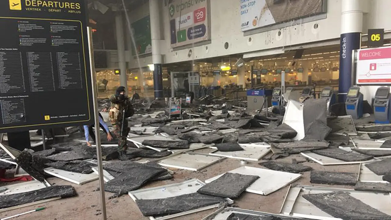 Situasi pascaledakan di Bandara Belgia 