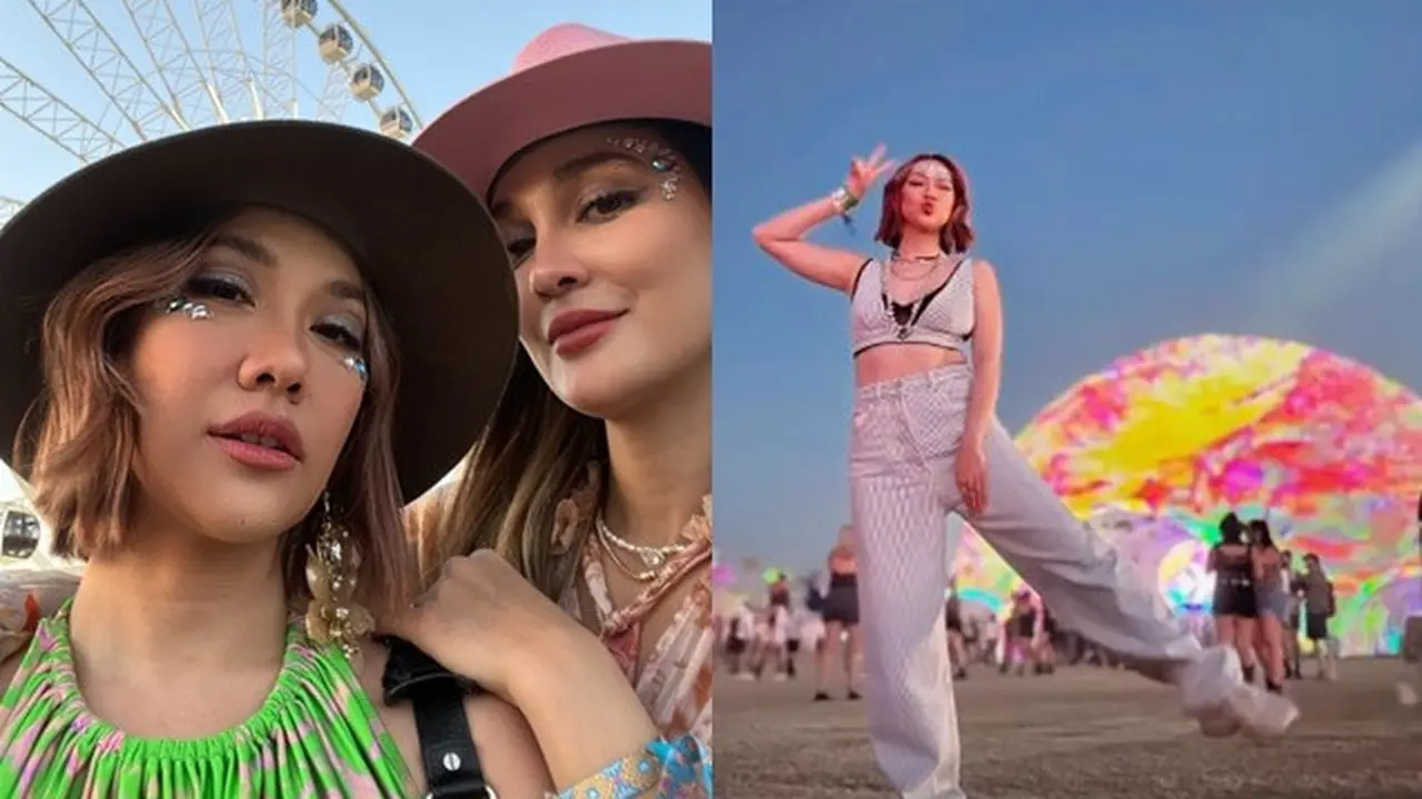 6 Potret BCL saat Nonton Coachella di California, Penampilannya Bak ABG