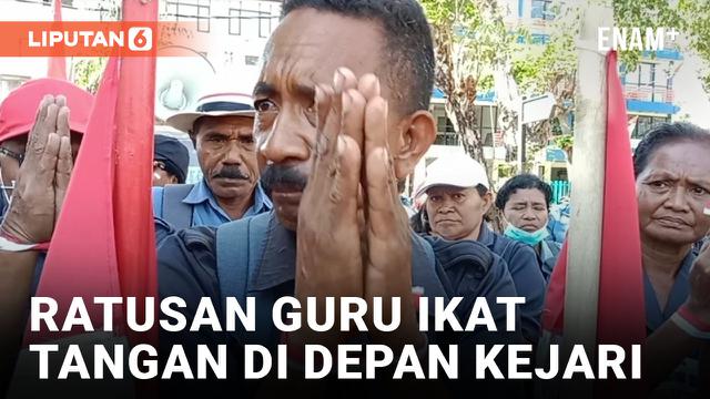 810 Guru Ikat Tangan di Depan Kejari