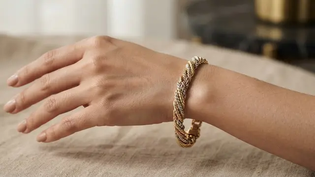 Model Gelang Emas Twist Tiga Warna