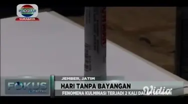 Awal pekan ini, sejumlah wilayah di Jawa Timur (Jatim) akan alami hari tanpa bayangan atau kulminasi. Sekitar 12 wilayah di Jatim akan alami hari tanpa bayangan pada Senin (14/10/2019).