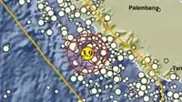 Gempa Magnitudo 3,9 menggetarkan wilayah Enggano Bengkulu, Selasa (13/8/2024), pukul 07.50.18 WIB. (Liputan6.com/ Dok BMKG)