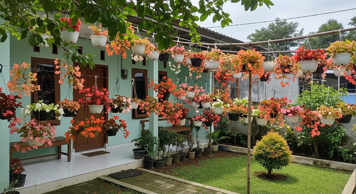 Tanaman Gantung untuk Teras Sempit yang Awet Meski Jarang Disiram Jenis Begonia