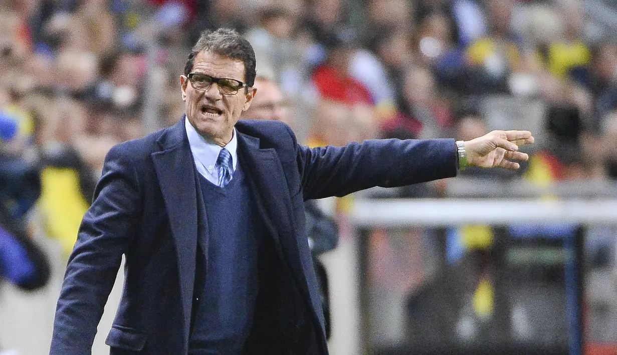 Fabio Capello pelatih Italia yang punya segudang pengalaman bersama klub eropa maupun negara Eropa. (AFP Photo/Jonathan Nackstrand)