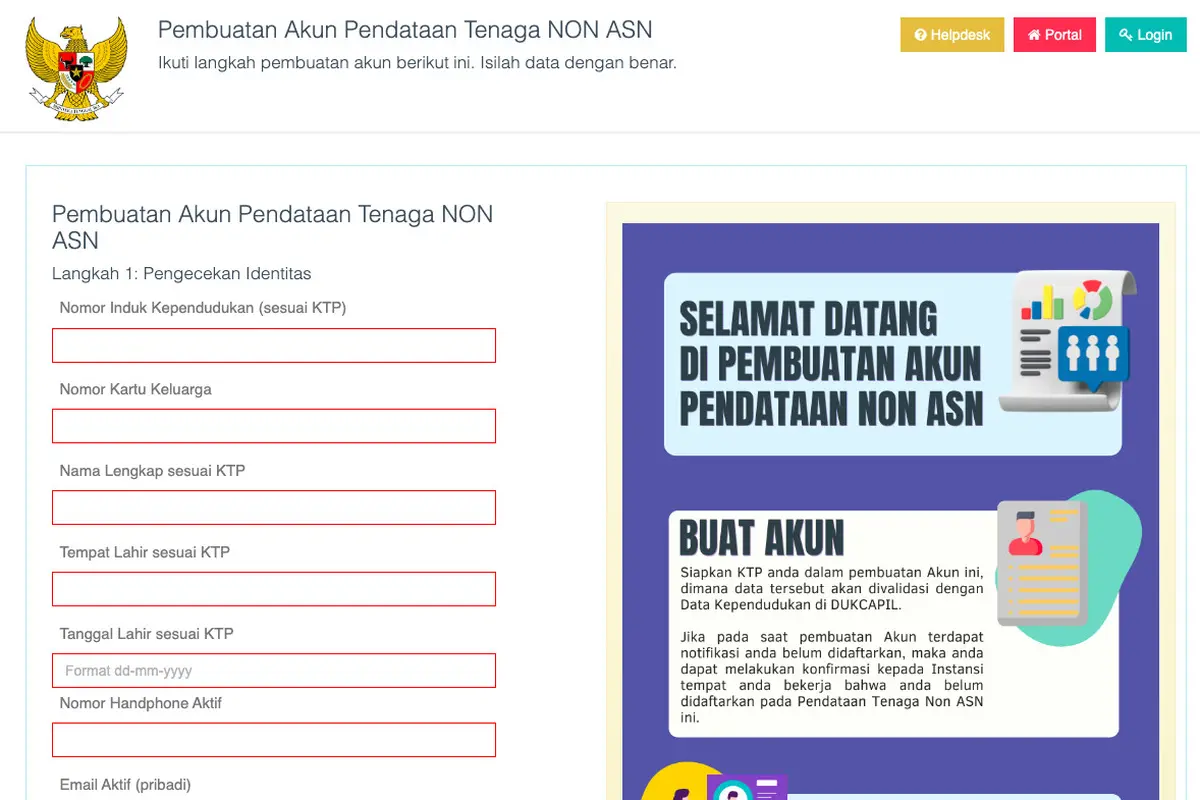 Tata Cara Pendaftaran Pendataan Tenaga Non ASN