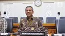 Wakil Menteri Keuangan (Wamenkeu) Suahasil Nazara mengikuti rapat kerja dengan Badan Legislasi DPR RI di kompleks Parlemen, Jakarta, Kamis (18/8/2022). Raker tersebut dalam rangka harmonisasi Rancangan Undang-Undang (RUU) tentang pengembangan dan penguatan sektor keuangan. (Liputan6.com/Angga Yuniar)