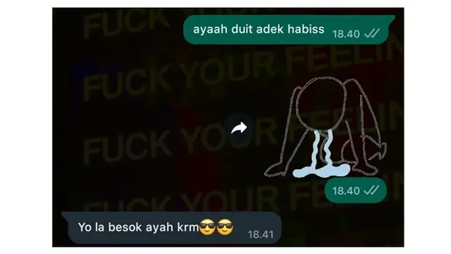 6 Chat Anak Rantau Minta Uang ke Orangtua Ini Kocak, Pakai Stiker Memelas