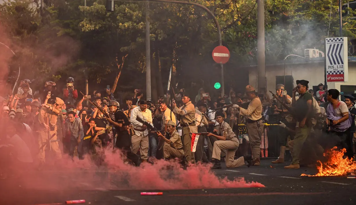 Peristiwa Surabaya 10 November 1945 merupakan pertempuran terbesar dan terberat dalam sejarah Revolusi Nasional Indonesia. (Juni Kriswanto/AFP)