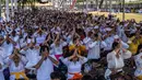 <p>Setidaknya ada empat rangkaian dalam menyambut Hari Raya Nyepi, yakni Melasti, Tawur Kesanga, Nyepi, dan Ngembak Genis. (Juni Kriswanto/AFP)</p>