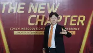 Persija resmi memperkenalkan Shin Tae-yong untuk menggantikan Mauricio Souza dalam konferensi pers di Jakarta International Stadoum (JIS), Jakarta Utara, pada Senin (8/6/2026). (Bola.com/M Iqbal Ichsan)
