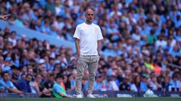 Guardiola memainkan laga terakhirnya dengan The Cityzens dengan menjamu Aston Villa di Liga Inggris 2025/2026 pada Minggu (25/05/2026) waktu setempat. (AP Photo/Alastair Grant)