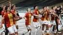 Torehan tiga poin itu membuat Go Ahead Eagles menempati posisi ke-14 dan membuka peluang lolos ke putaran selanjutnya di Liga Europa musim ini. (AP Photo/Thanassis Stavrakis)