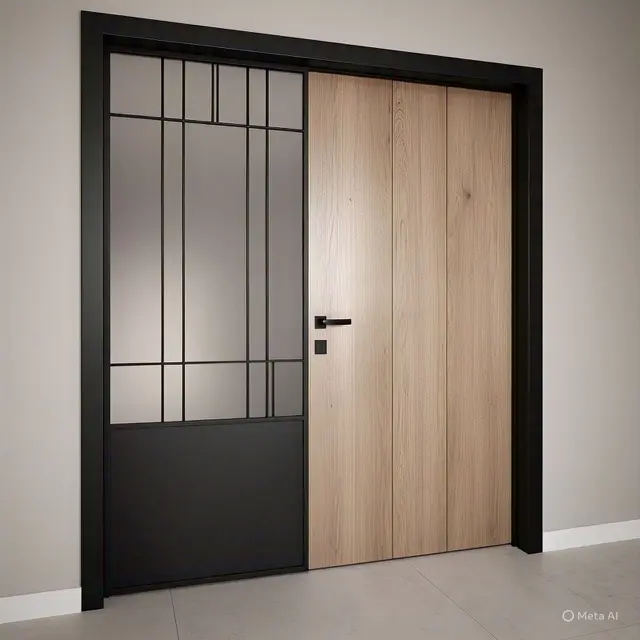 Pintu Minimalis Modern dengan Aksen Hitam
