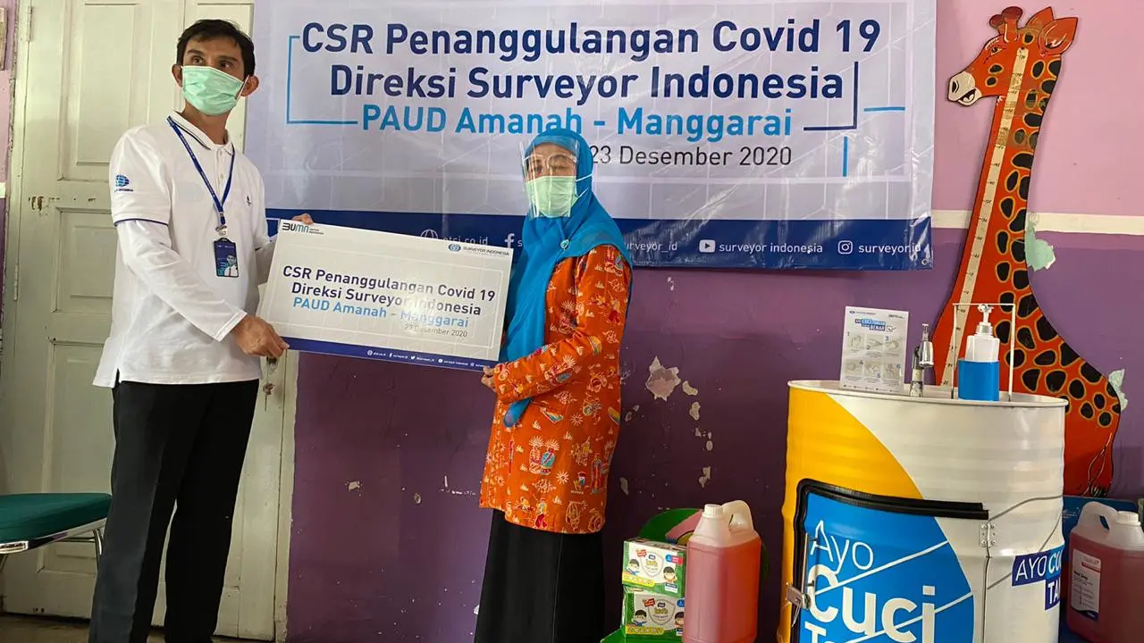 PT Surveyor Indonesia (Persero) kembali menyalurkan dua paket bantuan penanggulangan Covid-19