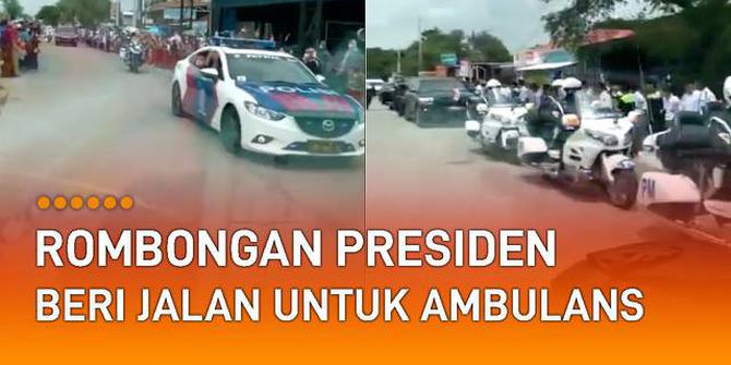 VIDEO: Viral Rombongan Presiden Jokowi Beri Jalan untuk Ambulans