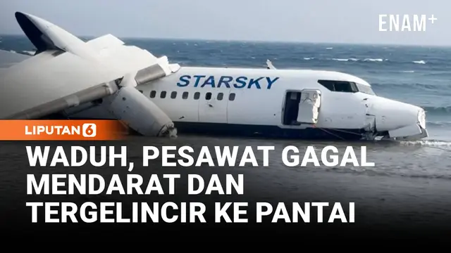 Pesawat Gagal Mendarat dan Tergelincir di Pantai Somalia