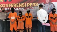 Sebanyak lima anak punk yang diduga melakukan tindak pidana penganiayaan pada rekannya TS (17) seorang anak perempuan asal Banyumas telah ditangkap dan ditahan di Polres Pemalang. (Foto: Liputan6.com/Polres Pemalang)