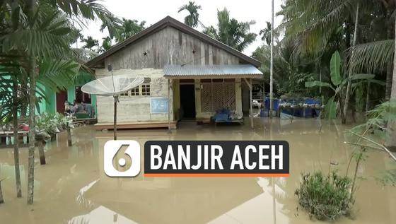 VIDEO: Tanggul Jebol, 13 Desa di Aceh Utara Kebanjiran