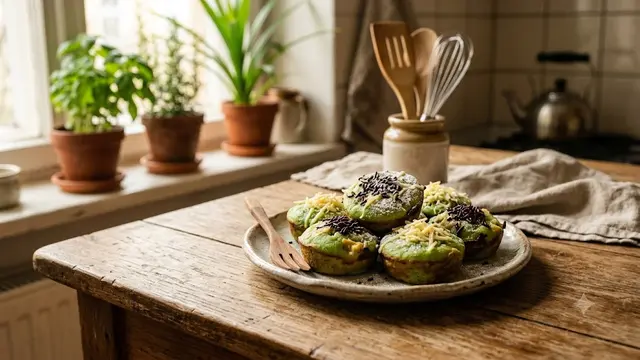 kue cubit pisang pandan
