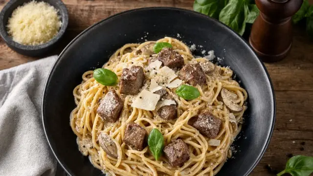Beef Pasta Creamy dari Daging Kurban