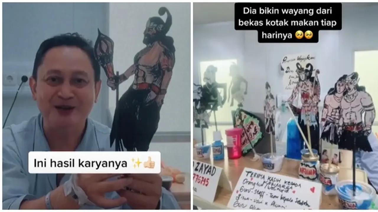 Viral Aksi Pasien Covid-19 Bikin Wayang dari Kotak Makanan saat Dirawat, Banjir Doa
