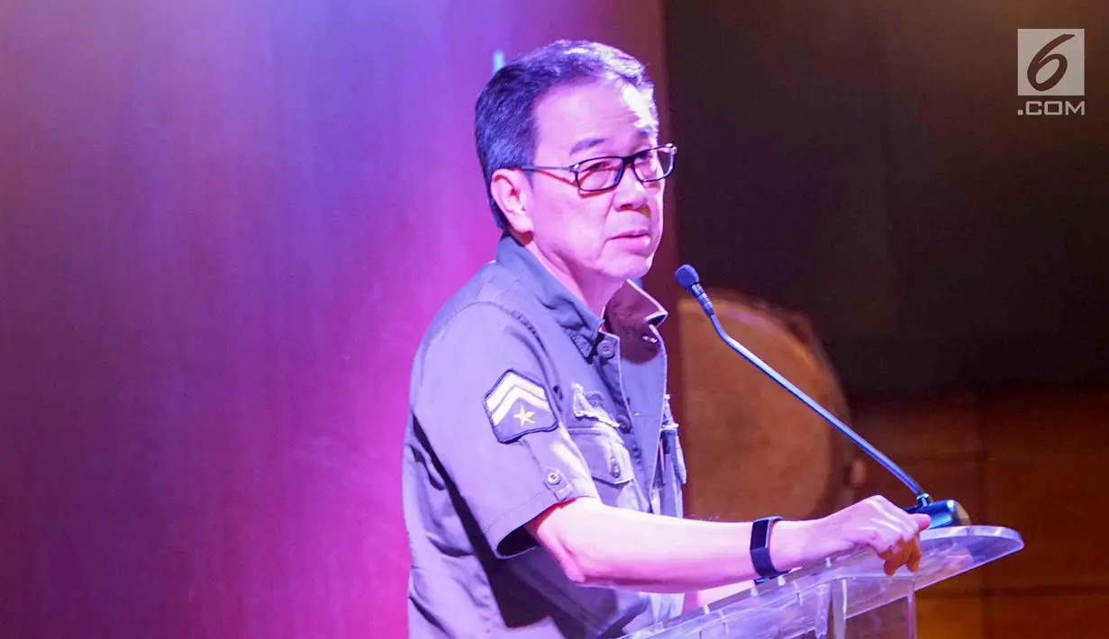 Presiden Direktur Astra Prijono Sugiarto (kanan) memberikan sambutan pada acara puncak Astra Gema Islami (AGI) 2019 di Jakarta, Jumat (12/7/2019). AGI yang memasuk tahun ke-9 menghadirkan 2.617 karyawan (Insan) Grup Astra dari berbagai wilayah di Indonesia. (Liputan6.com/HO/Ilham)