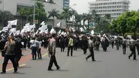 Demo Peradi di Bundara HI, lalu lintas macet. (Liputan6.com/ Ahmad Romadoni)