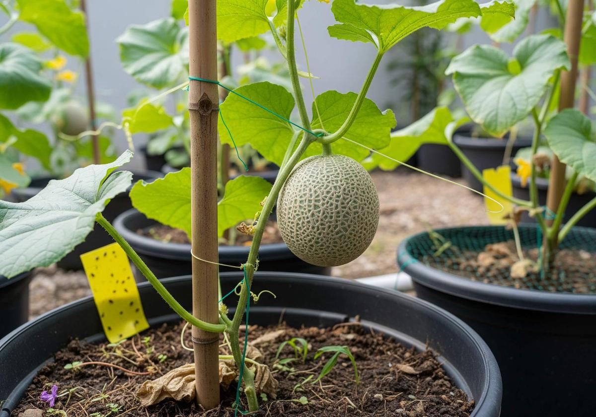 cara menanam melon di pot halaman rumah