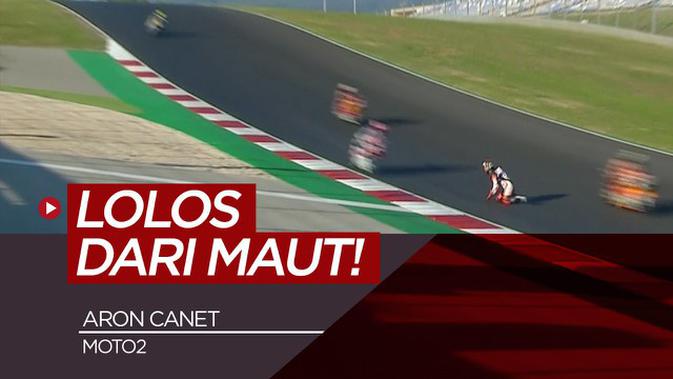 Video Pembalap Moto2 Aron Canet Lolos Dari Maut Saat Terjatuh Di Grand Prix Portugal Motogp Bola Com